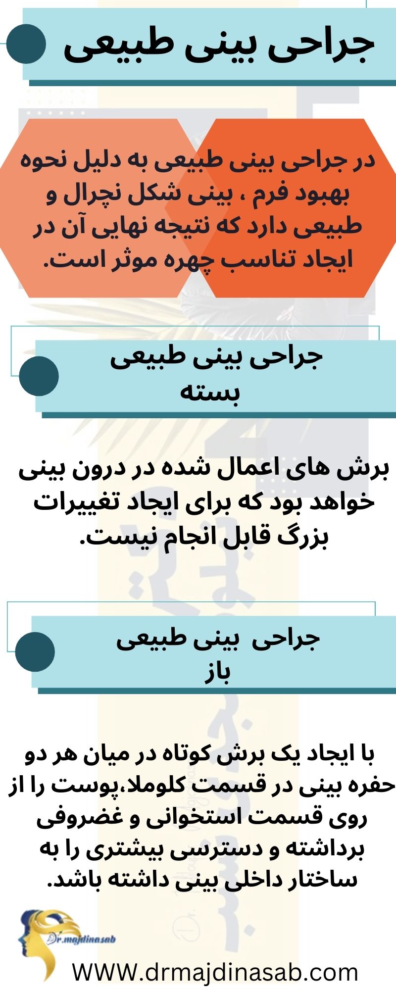 جراحی بینی طبیعی - دکتر نیلوفر مجدی نسب